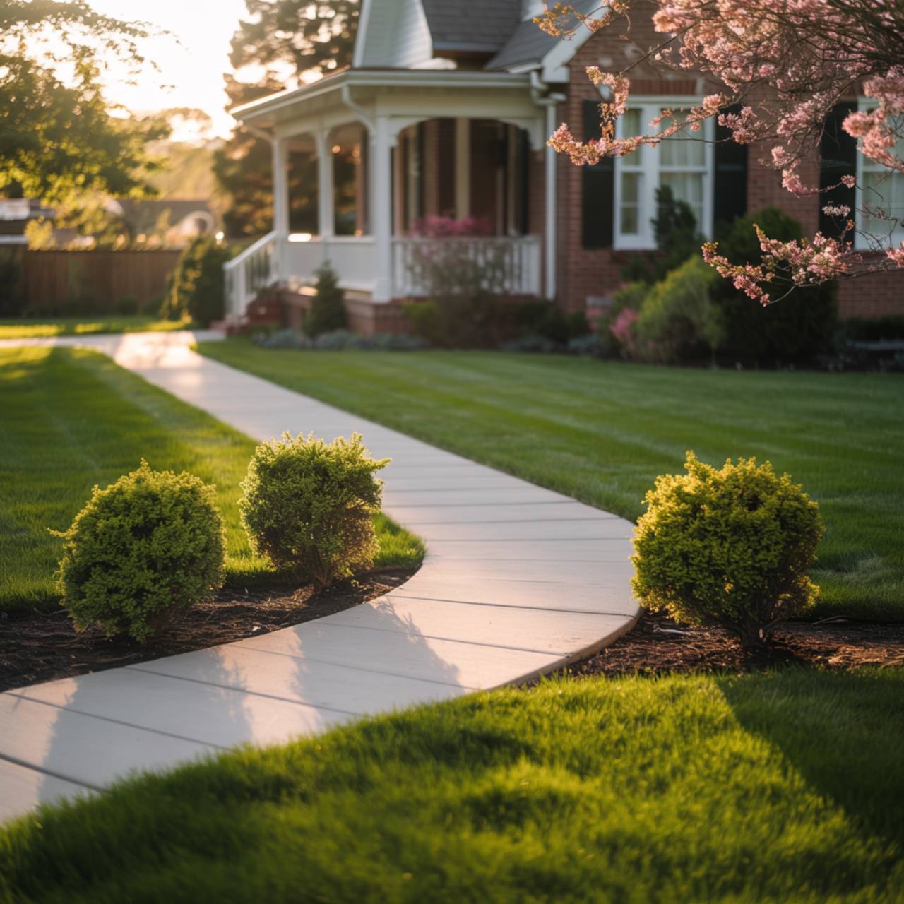 Front yard with trimmed edges