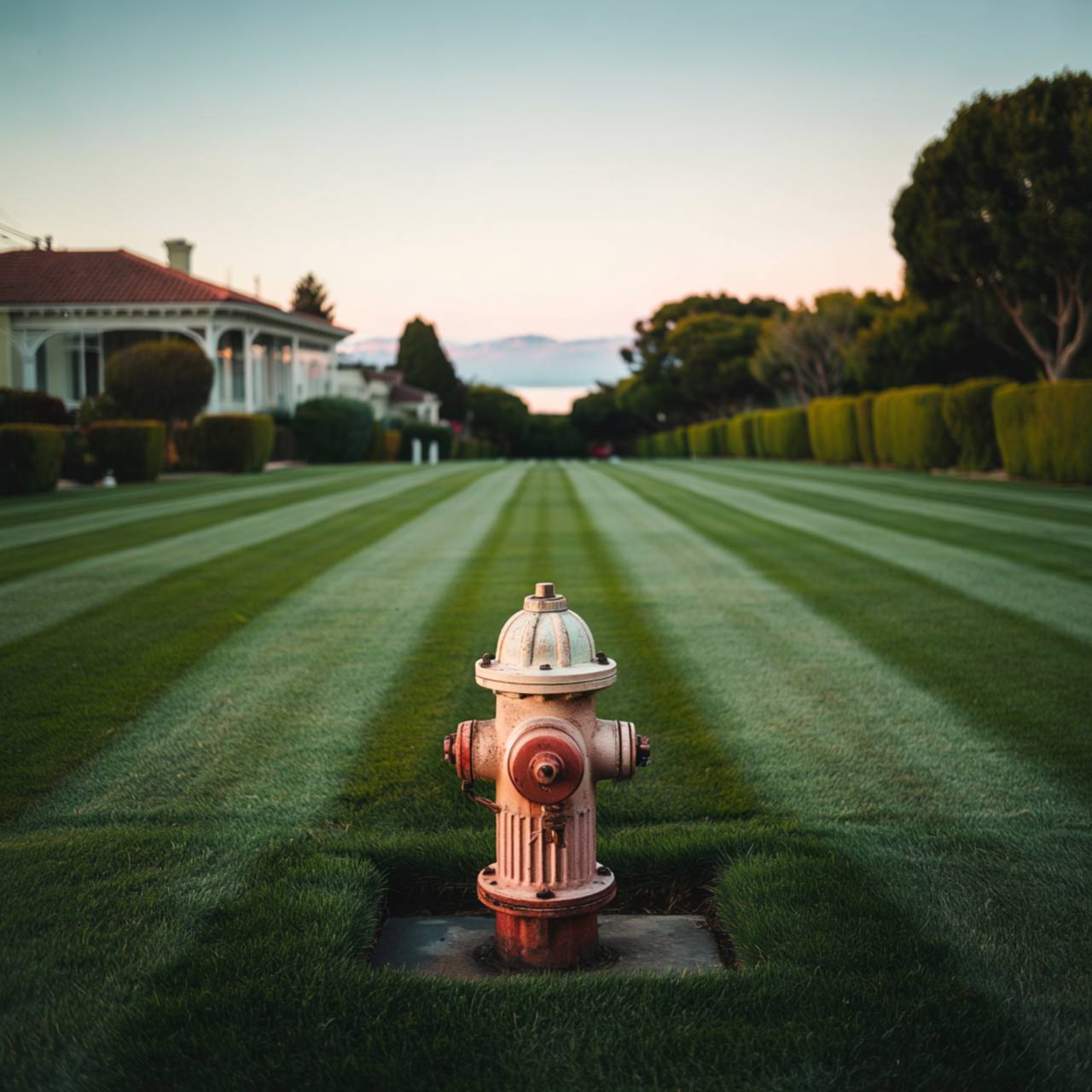 Freshly cut green lawn